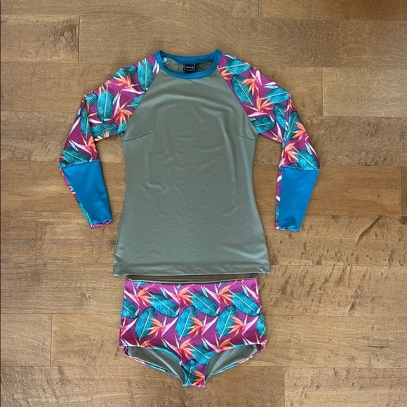 Tropical Print Rash Guard Set - Picture 4 of 6